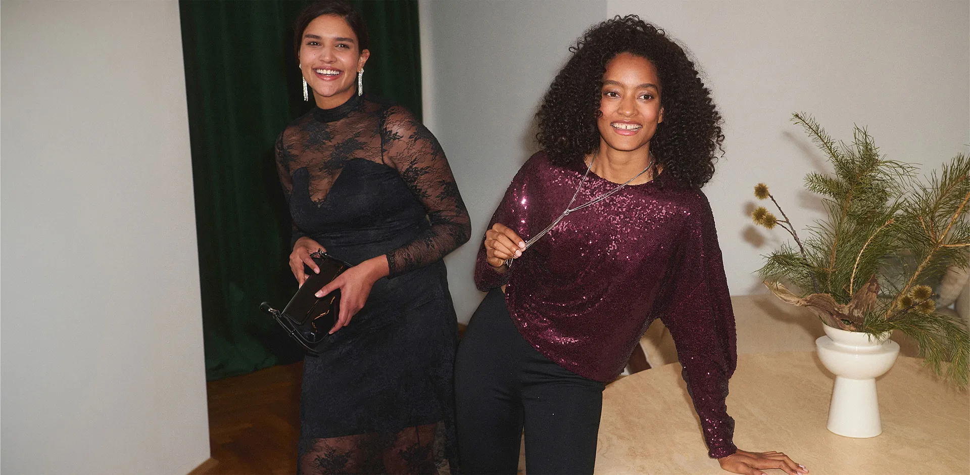 Tendance - T-shirt manches longues à sequins - bordeaux