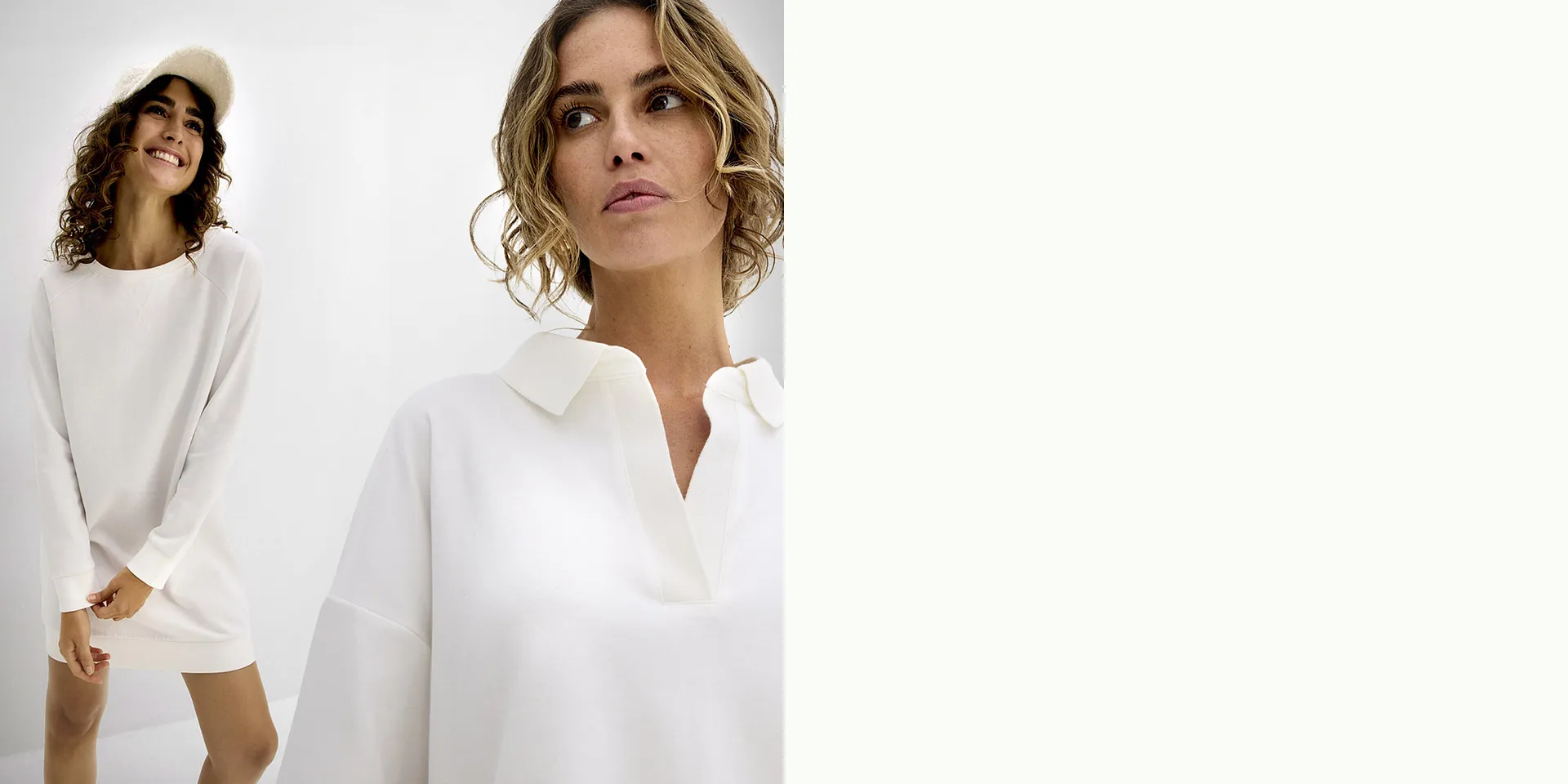 L’élégance intemporelle du blanc : pulls amples et chemises aériennes pour l’été.