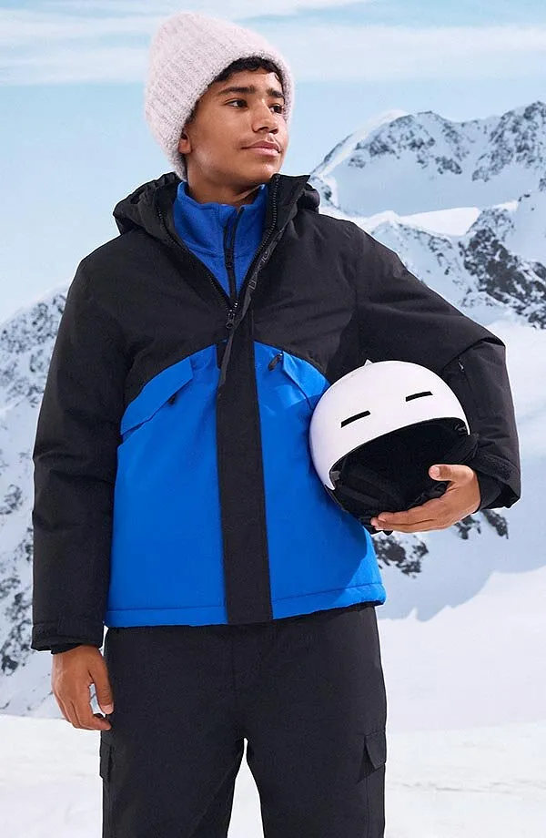 Enfant - Veste de ski imperméable - noir/bleu azur