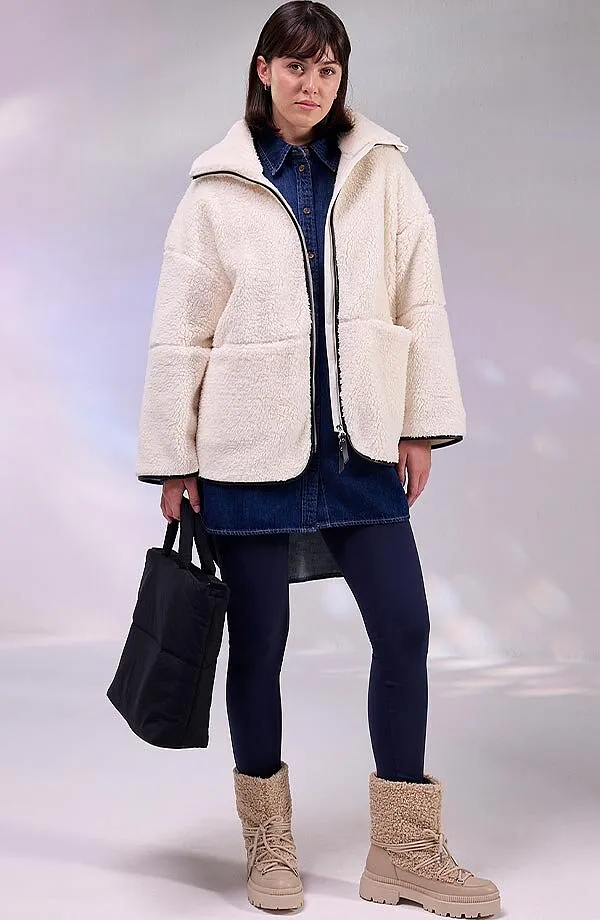 Tendance - Chemisier oversize en jean épais, 100% coton - bleu foncé denim brut