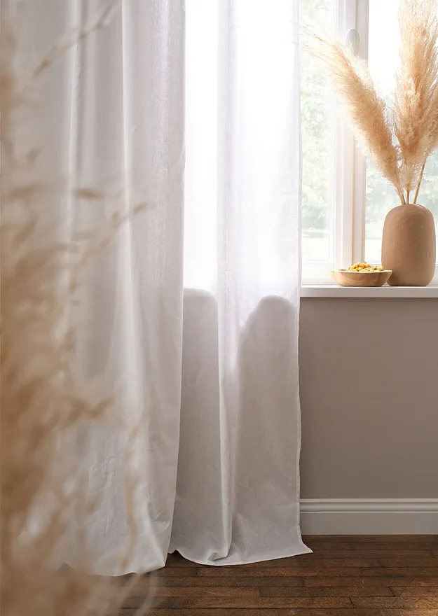 Maison & Jardin - Rideau en lin et coton (1 pce) - crème