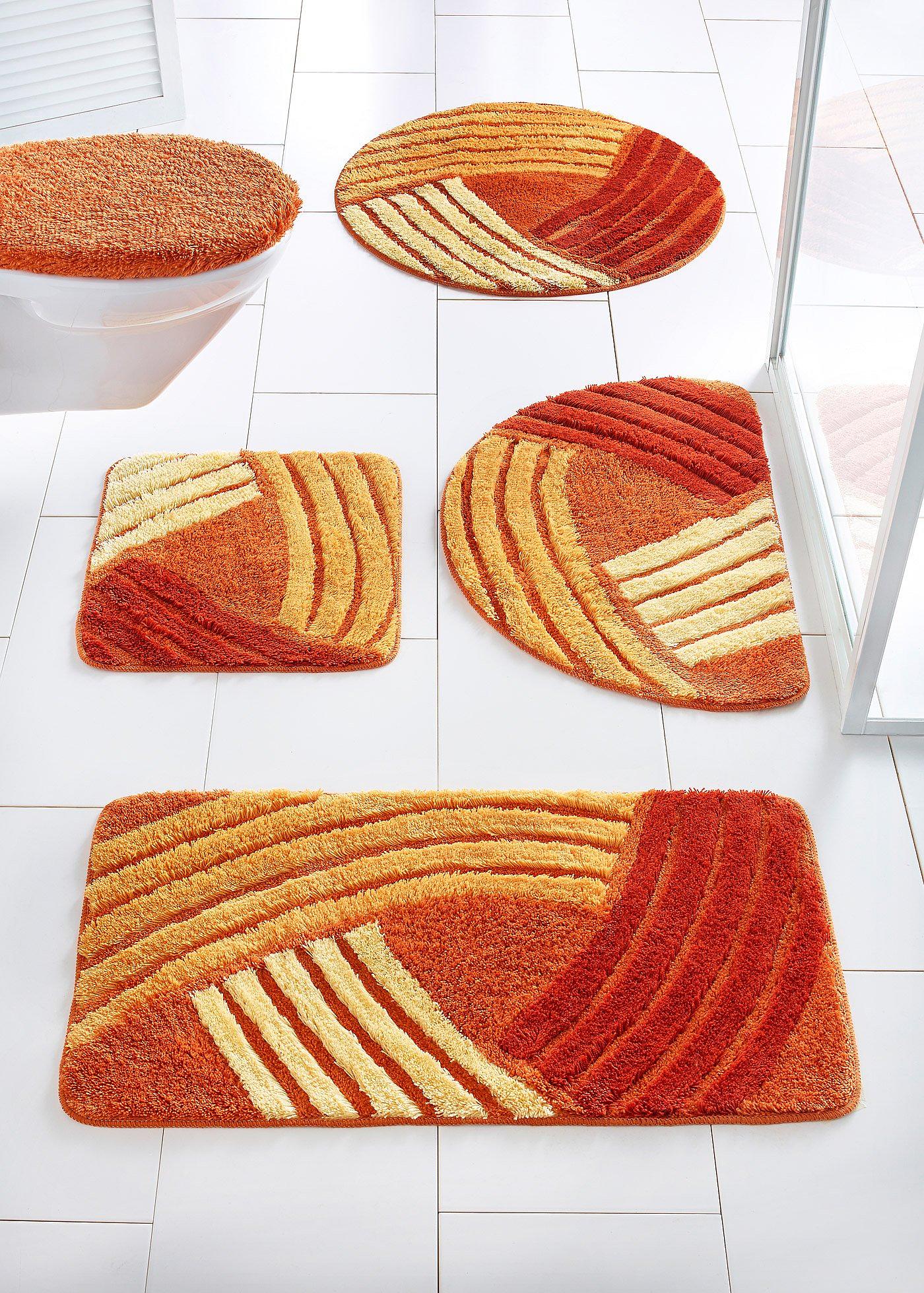 Tapis De Bain Avec M Ches Douces Orange