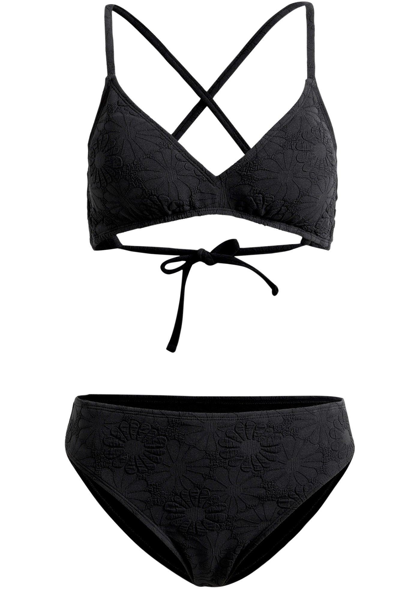 Bikini Brassi Re En Mati Re Textur E Avec Coques Souples Amovibles Noir