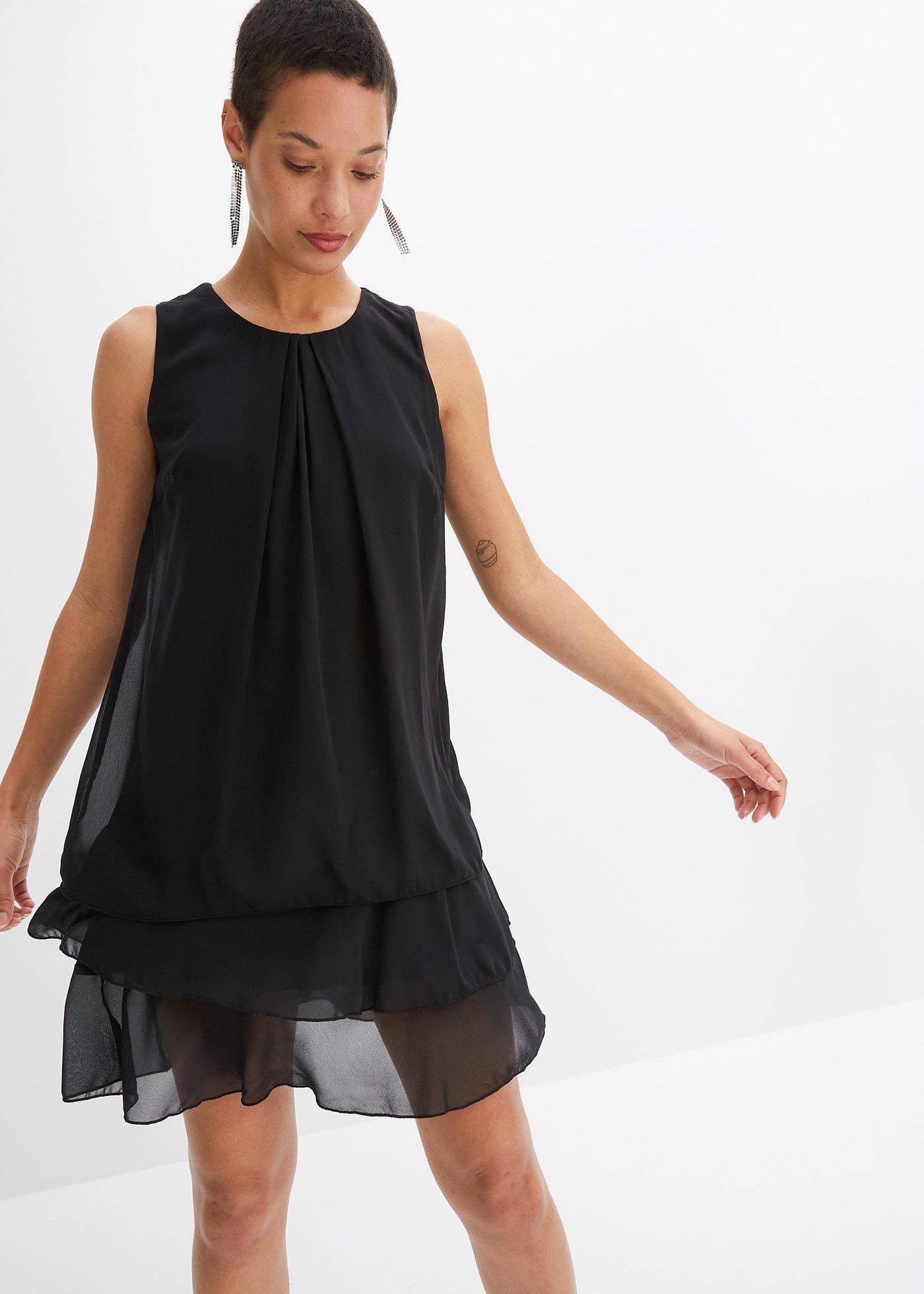 Magnifique Robe En Voile De Chiffon Coupe Trap Ze Avec Volants Noir