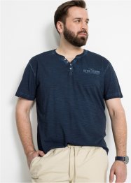 T-shirt col Henley, manches courtes et aspect délavé, bpc bonprix collection