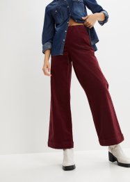 Pantalon large en velours côtelé avec taille haute élastiquée, bpc bonprix collection