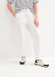 Pantalon raccourci en lin majoritaire avec taille haute élastiquée, bpc bonprix collection