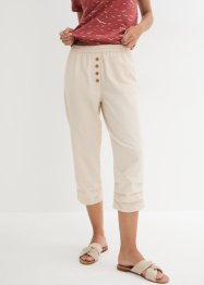Pantalon 3/4 taille haute et confortable avec lin, bpc bonprix collection