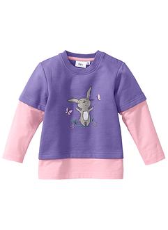 Sweat-shirt bébé en coton bio, bpc bonprix collection, mauve/blanc Sweat-shirt bébé en coton bio, bpc bonprix collection, mauve/blanc