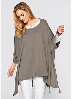 Pull poncho asymétrique, bpc bonprix collection, taupe Pull poncho asymétrique, bpc bonprix collection, taupe