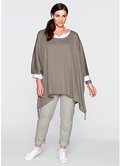 Pull poncho asymétrique, bpc bonprix collection, taupe Pull poncho asymétrique, bpc bonprix collection, taupe