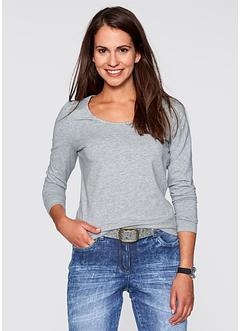 T-shirt extensible manches longues, bpc bonprix collection, gris clair chiné T-shirt extensible manches longues, bpc bonprix collection, gris clair chiné