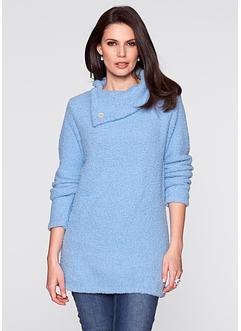 Pull en maille bouclette, bpc selection, bleu glacier Pull en maille bouclette, bpc selection, bleu glacier
