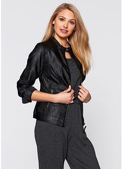 Veste synthétique imitation cuir, bpc bonprix collection, noir Veste synthétique imitation cuir, bpc bonprix collection, noir