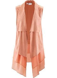 Gilet en synthétique imitation cuir avec empiècement chiffon, bpc selection Gilet en synthétique imitation cuir avec empiècement chiffon, bpc selection