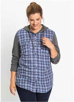 Chemise à carreaux avec manches et capuche jersey, John Baner JEANSWEAR Chemise à carreaux avec manches et capuche jersey, John Baner JEANSWEAR