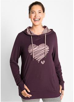 Sweat-shirt à imprimé cœur, manches longues, bpc bonprix collection Sweat-shirt à imprimé cœur, manches longues, bpc bonprix collection