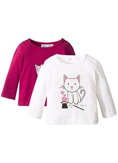 Lot de 2 T-shirts bébé à manches longues en coton bio, bpc bonprix collection Lot de 2 T-shirts bébé à manches longues en coton bio, bpc bonprix collection