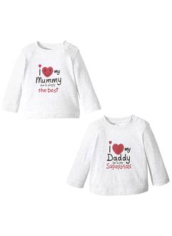 Lot de 2 T-shirts bébé à manches longues en coton bio, bpc bonprix collection Lot de 2 T-shirts bébé à manches longues en coton bio, bpc bonprix collection