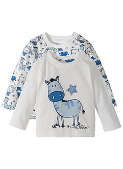 Lot de 2 T-shirts bébé à manches longues en coton bio, bpc bonprix collection Lot de 2 T-shirts bébé à manches longues en coton bio, bpc bonprix collection