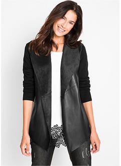 Veste en maille avec détails en synthétique imitation cuir - designed by Maite Kelly, bpc bonprix collection Veste en maille avec détails en synthétique imitation cuir - designed by Maite Kelly, bpc bonprix collection