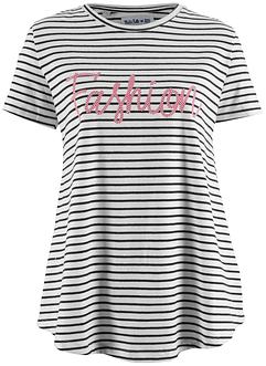 T-shirt rayé à imprimé et manches 1/2 - designed by Maite Kelly, bpc bonprix collection T-shirt rayé à imprimé et manches 1/2 - designed by Maite Kelly, bpc bonprix collection