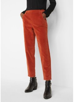 Pantalon en velours côtelé avec taille haute confortable, longueur cheville, bpc bonprix collection