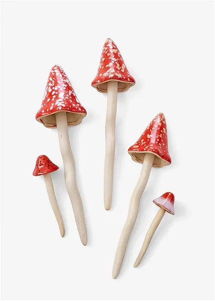 Amanites tue-mouches décoratives (Ens. 5 pces.)