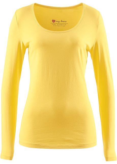 tee shirt manche longue femme jaune