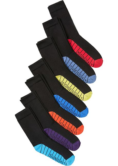 Chaussettes Douces Avec Motif Des Jours De La Semaine Noir Imprim