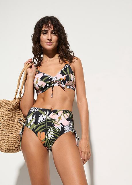 Ravissant bikini minimiseur à imprimé élégant noir vert marron Bon C