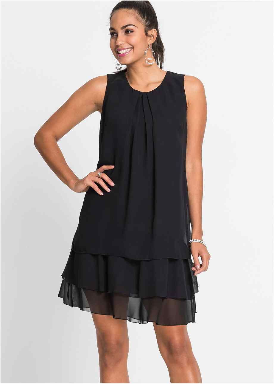 Robe En Voile De Chiffon Noir