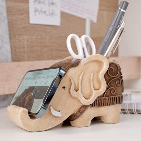 Maison - Support pour téléphone portable éléphant - naturel/marron