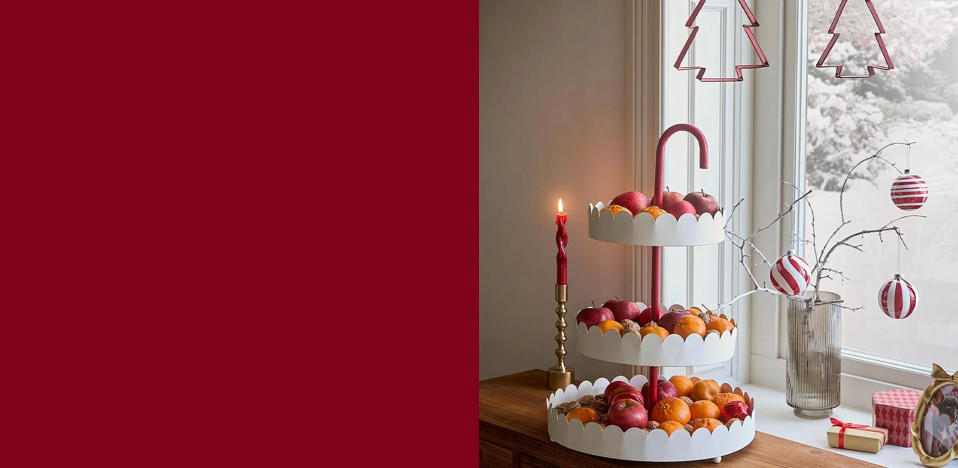 Décorations d'hiver dans l'ambiance de Noël.