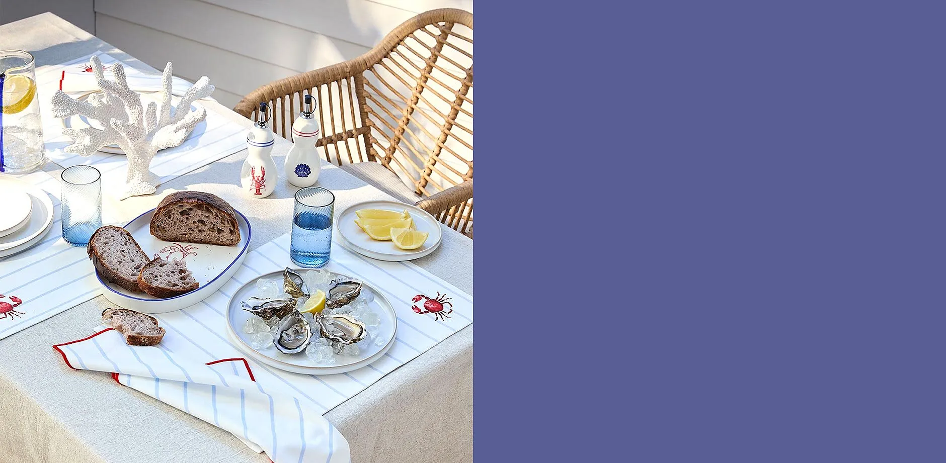 Nappe blanche &eacute;l&eacute;gante avec motif brod&eacute; rouge pour un pique-nique estival en plein air.