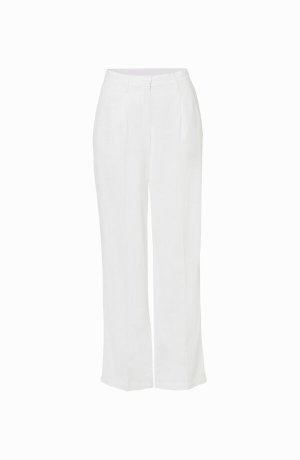 Femme - Pantalon en lin majoritaire - blanc