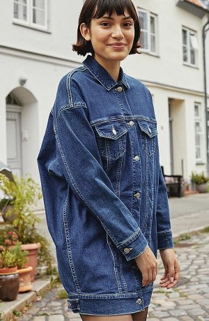 Femme - Veste en jean extensible - denim bleu
