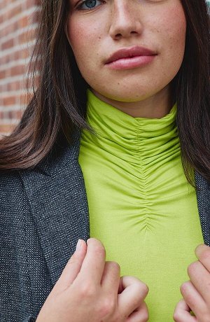 Femme - T-shirt manches longues en viscose - vert gazon