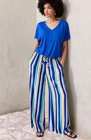 Tendance - T-shirt oversize en viscose douce et extensible - bleu arctique