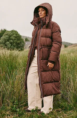 Femme - Doudoune imperméable - marron foncé