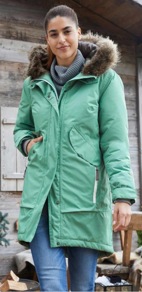 Femme - Manteau fonctionnel outdoor - vert sauge/gris