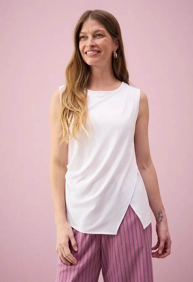 Femme - Top asym&eacute;trique - blanc