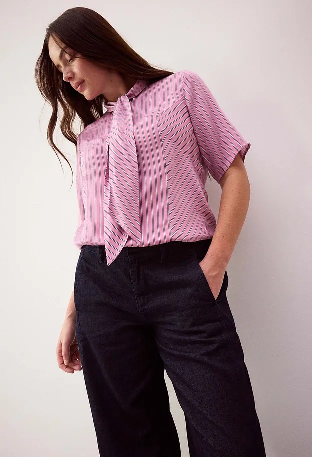 Tendance - Jean barrel, taille mi-haute - bleu fonc&eacute; denim brut