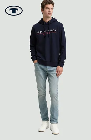 Homme - Sweat à capuche Tom Tailor - bleu foncé