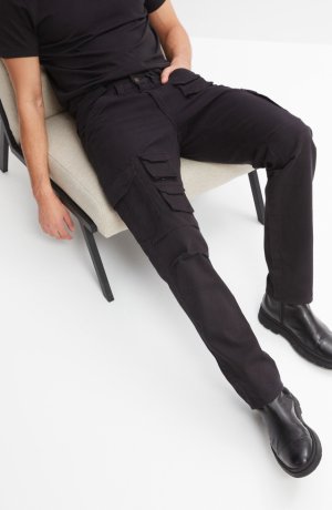 Homme - Pantalon cargo Loose, Straight - noir