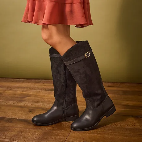Femme - Bottes à tige large - noir