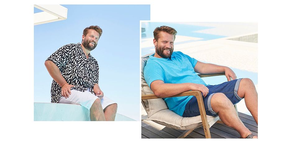 Homme - Chemise manches courtes - blanc cassé/noir imprimé graphique