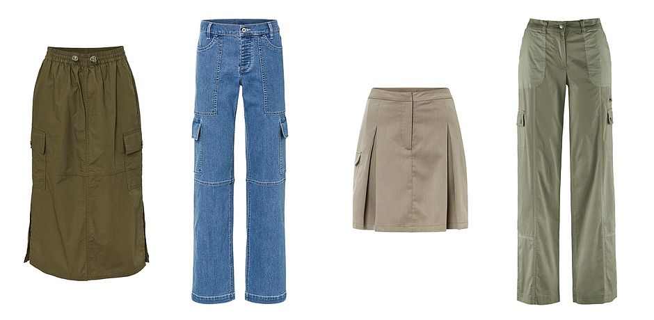 Inspiration - Jupe cargo - olive foncé
