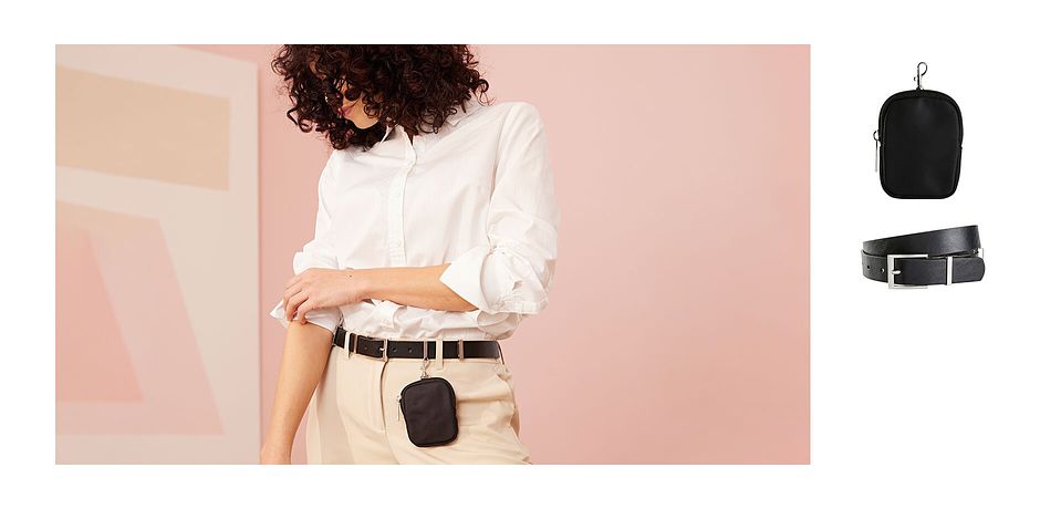Femme - Pendentif petit sac - noir