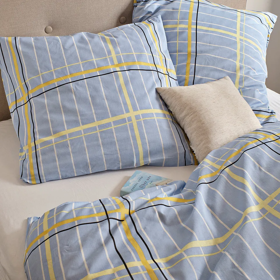 Maison - Parure de lit en linon - bleu clair